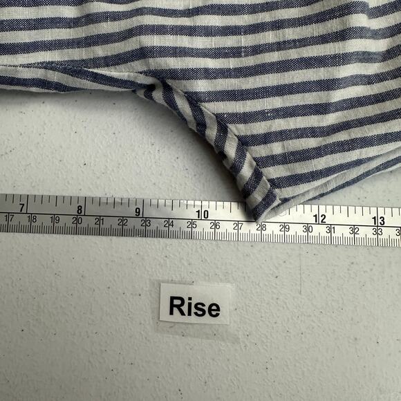 Talbots Womens Pants 12 Linen Blend Stripe Coastal Grandma Cottagecore Nautical - Picture 5 of 7